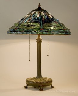 Library lamp. Dragonfly & Water design