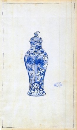 Blue and White Covered Urn