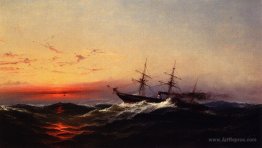 Sunset on a Rough Sea