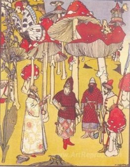 Illustration to the fairy tale 'The War of mushrooms'