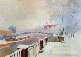 Leningrad. Fontanka and the Summer Garden in frost.