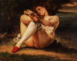 Woman with white stockings