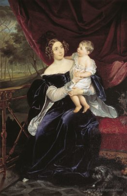 Portrait of Countess O. I. Orlova-Davydova and Her Daughter