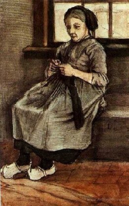 Woman Mending Stockings