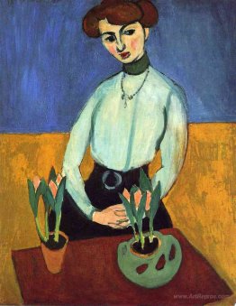 Girl with Tulips