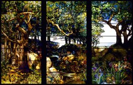 A Wooded Landscape in Three Panels