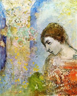 Woman with Pillar of Flowers