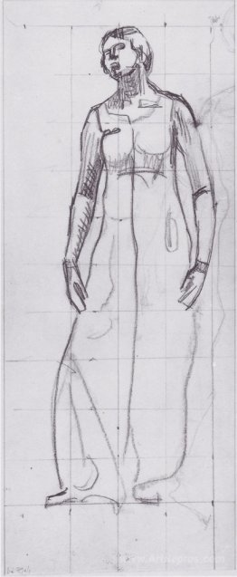 Standing draped figure