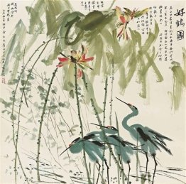 Cranes under Lotus