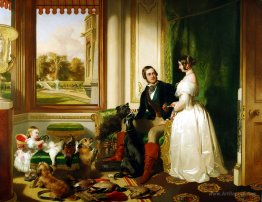 Queen Victoria and Prince Albert at home at Windsor Castle in Be