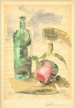 Still Life with Pomegranate, Bottle and Chair