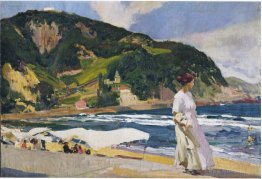 Maria on the beach, Zarauz