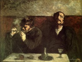 Two Men Sitting with a Table, or the Smokers