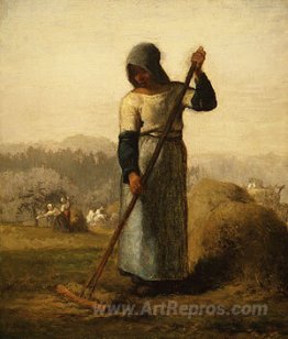 Woman with a rake