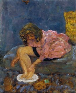 Woman Washing Her Feet