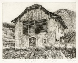 Big stone-built barn at Commune Ollon-at the foot of mountain 'L