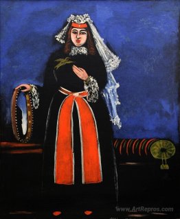 Georgian Woman with Tambourine