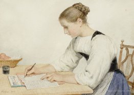 Young woman writing a letter