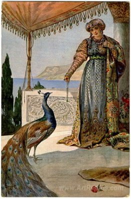 Lady with Peacock