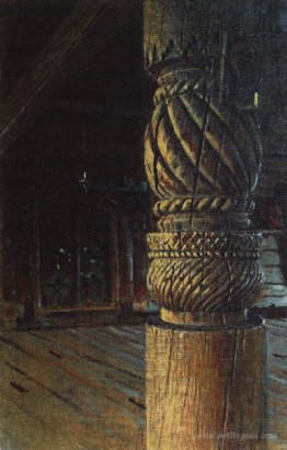 Carved pillar in the refectory of the Petropavlovsk church in th