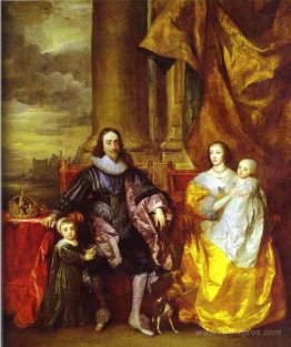 Charles I and Queen Henrietta Maria with Charles, Prince of Wale