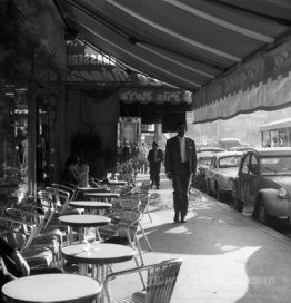 Paris, France (Man Walking, Outdoor Street Cafe)