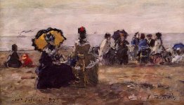 Beach Scene, the Yellow Umbrella