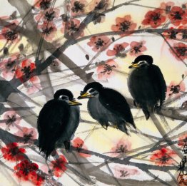 Plum Tree and Birds