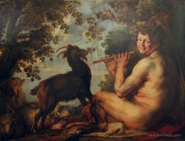 Satyr playing flute