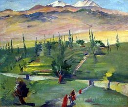 Landscape with a view of Mount Ararat