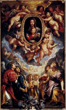 Virgin and Child Adored By Angels