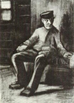 Blind Man Sitting in Interior