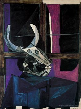 Still life with skull of ox