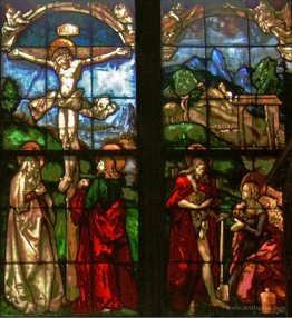 These stained glass windows from the eastern side of the Blumene