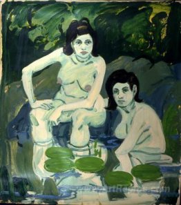 Untitled (Two Figures with Lilies)