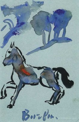 A blue horse