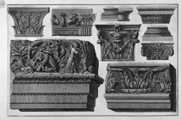 Capitals and friezes (Farnese Gardens, Roman Villas)