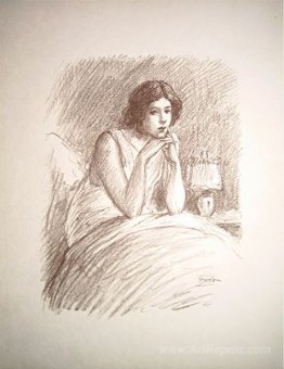 Girl in a big bed