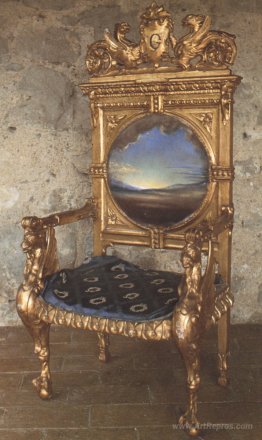 Armchair with Landscape Painted for Gala's Chateau at Pubol