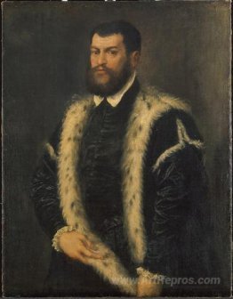 Portrait of a man with ermine coat