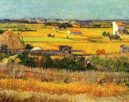 Harvest at La Crau, with Montmajour in the Background