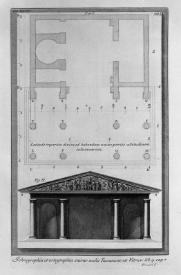 Plan and elevation of the second Temple Tuscan Vitruvius