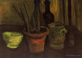 Still Life of Paintbrushes in a Flowerpot