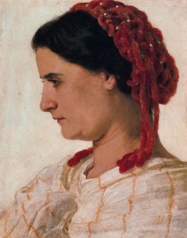 Portrait of Angela Böcklin in red fishnet