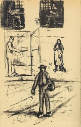 Woman near a Window twice, Man with Winnow, Sower, and Woman wit