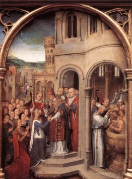 The arrival of St. Ursula and her companions in Rome to meet Pop