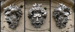 Three views of a mask