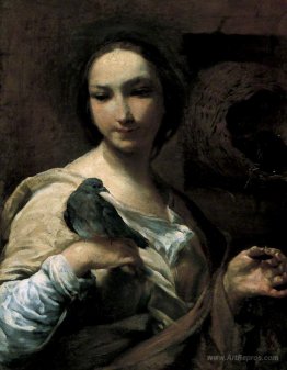 Girl Holding a Dove