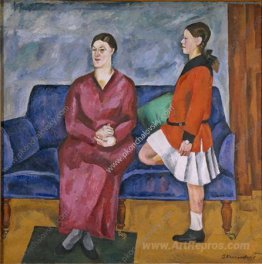 Portrait of S. P. Konchalovsky with her daughter