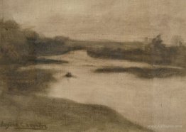 Paysage avec large rivière